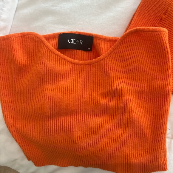 Cider Vibrant Orange Knit Skirt Set - Picture 5 of 6